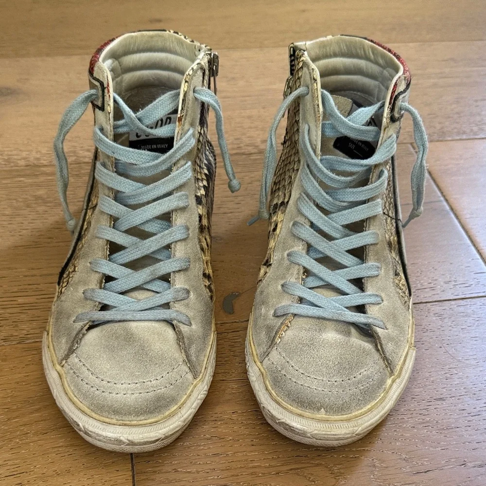 Golden Goose high top Snake Print Sneakers - Picture 2 of 3